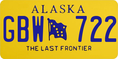AK license plate GBW722