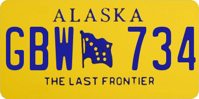 AK license plate GBW734