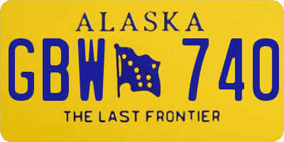 AK license plate GBW740