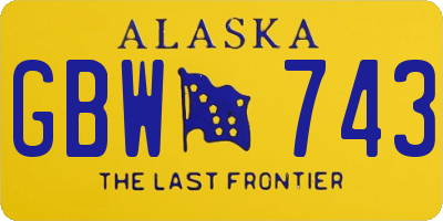 AK license plate GBW743