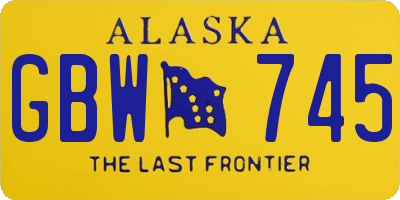 AK license plate GBW745