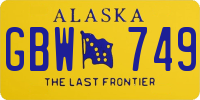 AK license plate GBW749