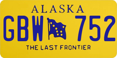 AK license plate GBW752