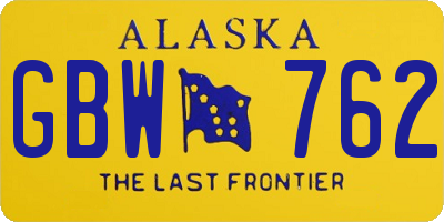 AK license plate GBW762