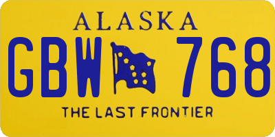 AK license plate GBW768