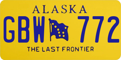 AK license plate GBW772