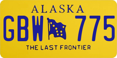 AK license plate GBW775