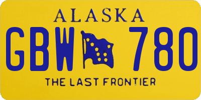 AK license plate GBW780