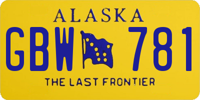 AK license plate GBW781