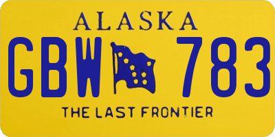 AK license plate GBW783