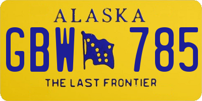 AK license plate GBW785