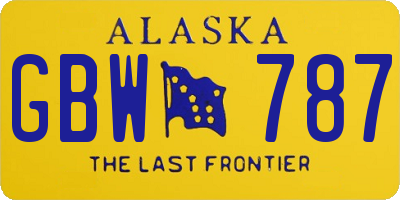 AK license plate GBW787