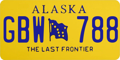 AK license plate GBW788