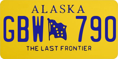 AK license plate GBW790