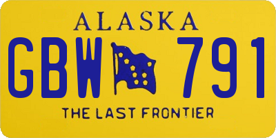 AK license plate GBW791