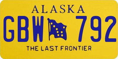 AK license plate GBW792