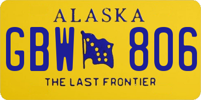 AK license plate GBW806