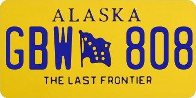 AK license plate GBW808
