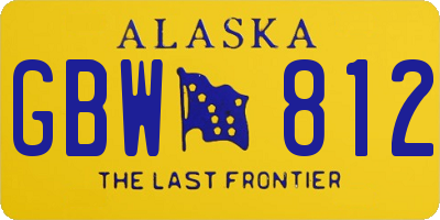 AK license plate GBW812
