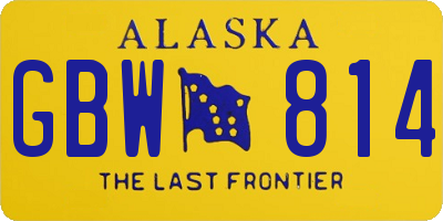 AK license plate GBW814