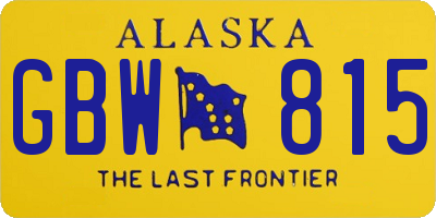 AK license plate GBW815