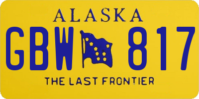 AK license plate GBW817