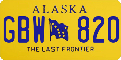 AK license plate GBW820