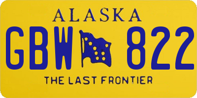 AK license plate GBW822