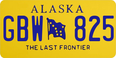 AK license plate GBW825