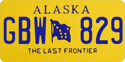 AK license plate GBW829