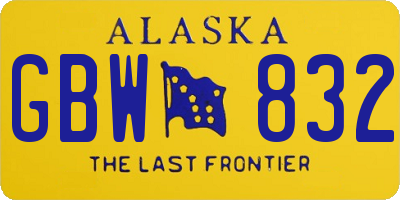 AK license plate GBW832