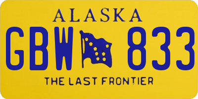 AK license plate GBW833