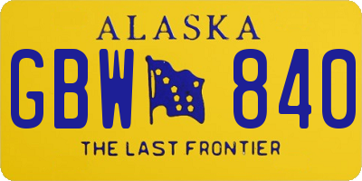 AK license plate GBW840