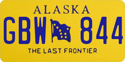 AK license plate GBW844