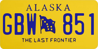 AK license plate GBW851