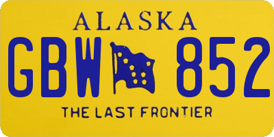 AK license plate GBW852