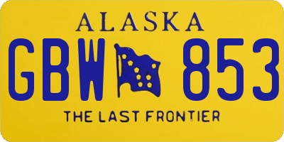 AK license plate GBW853
