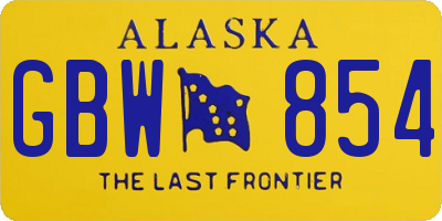 AK license plate GBW854