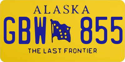 AK license plate GBW855