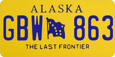 AK license plate GBW863