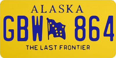 AK license plate GBW864