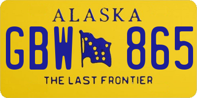 AK license plate GBW865