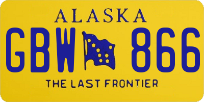 AK license plate GBW866