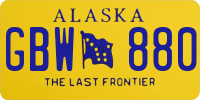 AK license plate GBW880