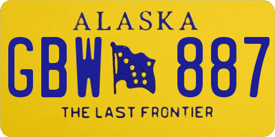 AK license plate GBW887