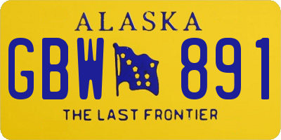 AK license plate GBW891
