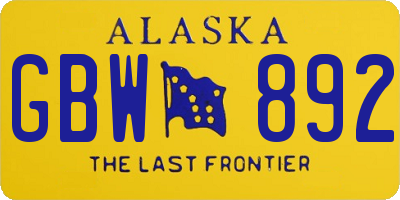AK license plate GBW892