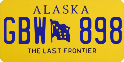 AK license plate GBW898