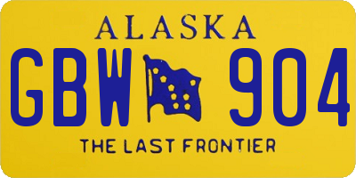 AK license plate GBW904
