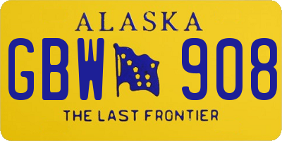 AK license plate GBW908